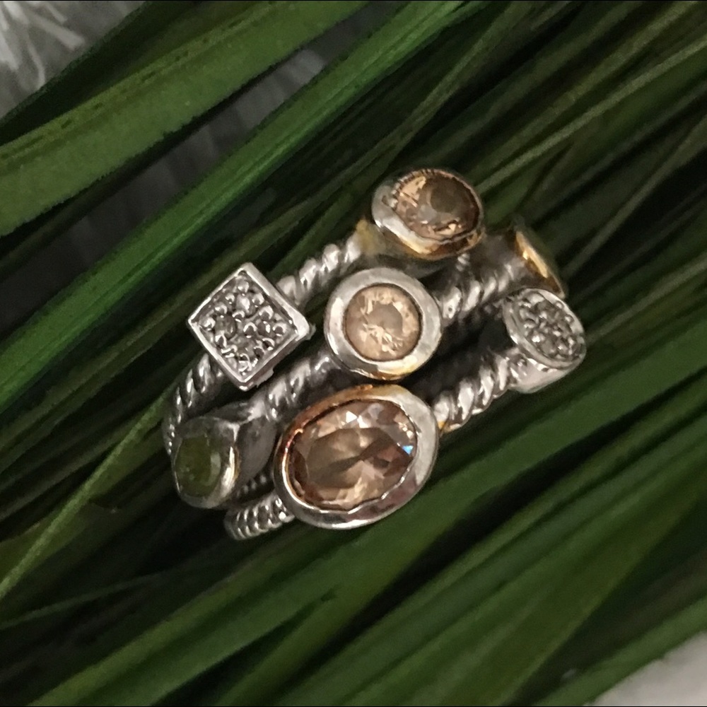 925 Silver Multi Stone Ring - image 5
